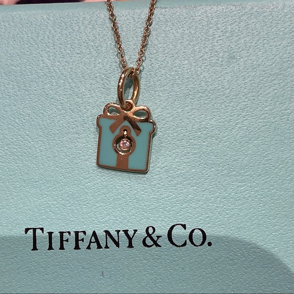 Tiffany & Co. Yellow Gold  Box Charm Necklace - Picture 2 of 10
